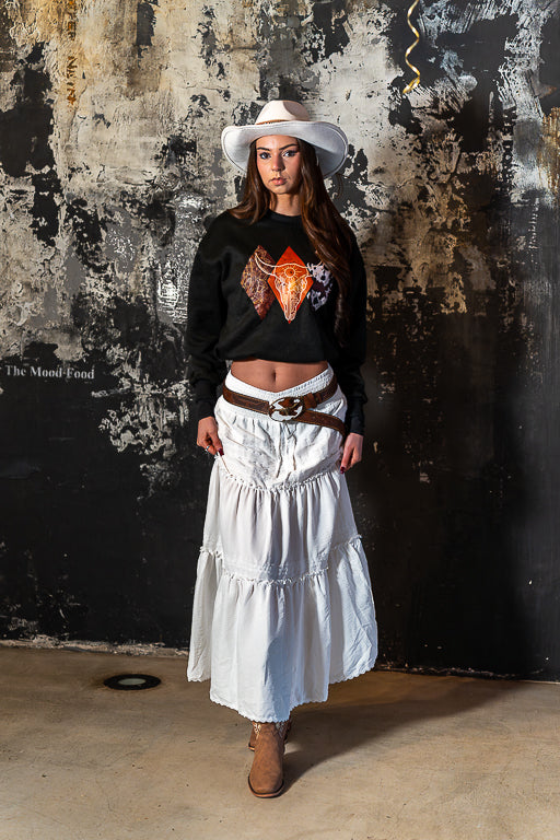 Good Intentions - White Boho Tiered Maxi Skirt