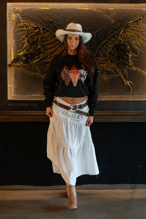 Good Intentions - White Boho Tiered Maxi Skirt