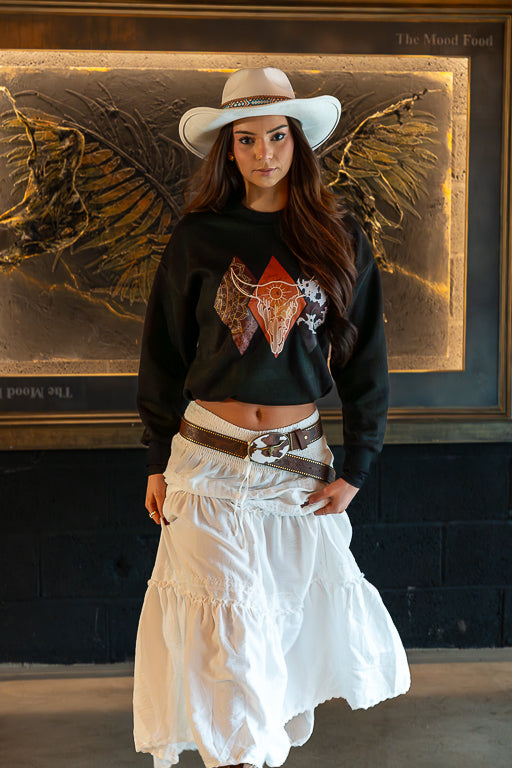 Good Intentions - White Boho Tiered Maxi Skirt