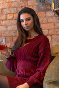 The Plot Twist - Reversible Burgundy Cable Knit Mini Dress