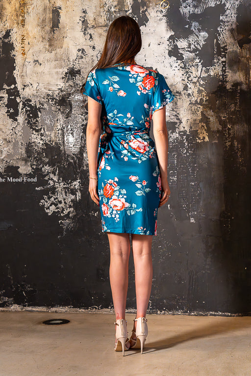 Siren - Wrap Tie Dress Flutter Sleeve