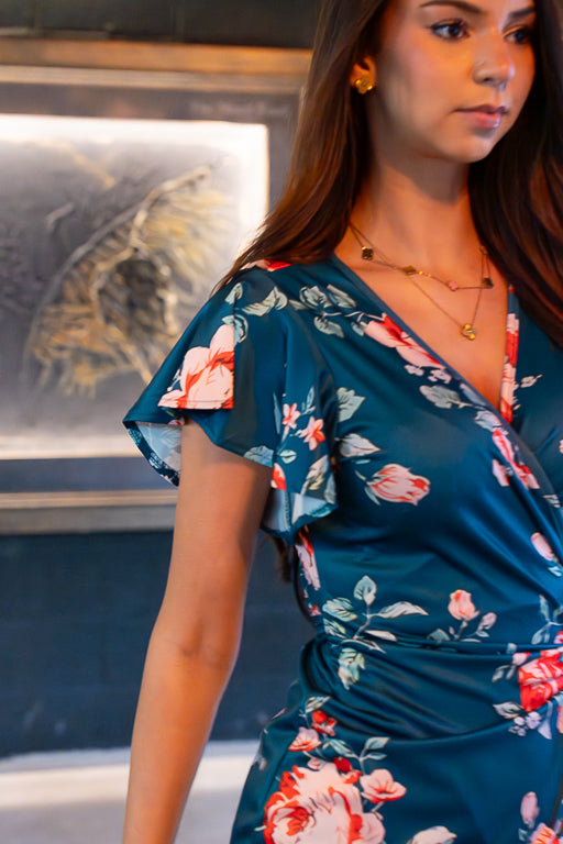 Siren - Wrap Tie Dress Flutter Sleeve